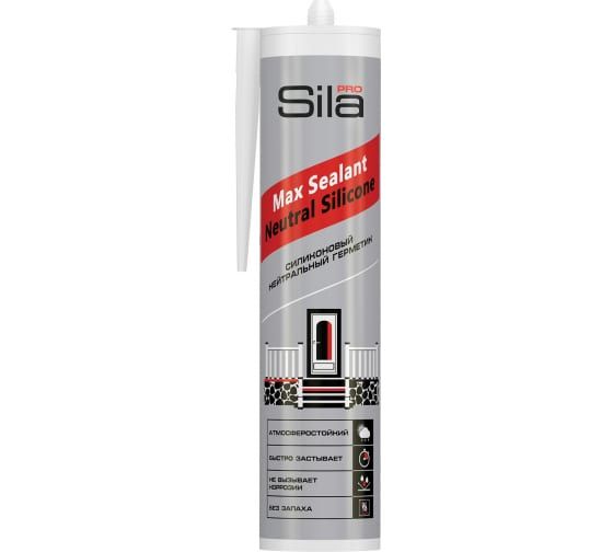 Герметик силиконовый нейтральный белый Sila PRO Max Sealant Neutral Silicone 280мл NE2801