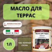 Масло для дерева/террас датское Borma Decking Oil 1 л., Зеленая сосна 4971-IL-1462