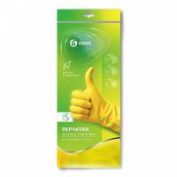 GRASS Перчатки хозяйственные латексные Household Gloves, жёлтые, пара