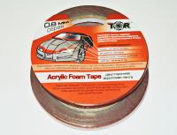 TOR CAR Двусторонняя акриловая лента серая 5м, толщина = 0,8мм, лайнер - красный