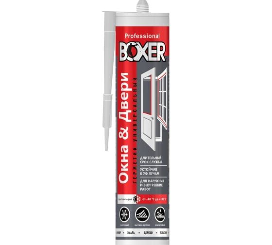 Герметик Силиконовый универсальный Boxer U белый, 260 мл Н1614/23