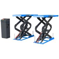 Подъемник ножничный 3600 кг KraftWell KRW360SU_blue короткий, заглубляемый
