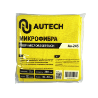 Микрофибра салфетка 40*40 см, желтая, без оверлока, 280гр, уп-ка 2 шт. Au-245