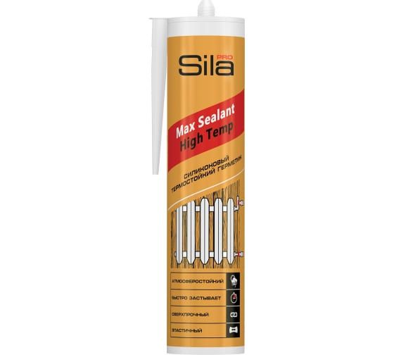Герметик силиконовый термостойкий Sila красный PRO Max Sealant High temp 280 мл SSHTBL0290