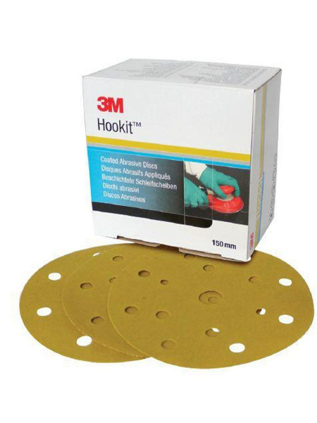 Шлифовальный круг на липучке 3M Hookit 255P 15 отверстий / Круг абразивный - 10 шт.