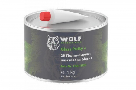 Шпатлевка полиэфирная Wolf Glas+, комплект с доп. отвердителем